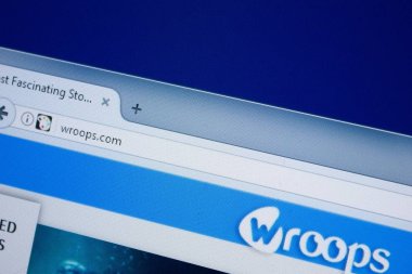 Ryazan, Rusya - 09 Eylül 2018: Wroops ana web sitesi Pc, url - Wroops.com görüntüleme.
