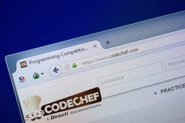Ryazan, Rusya - 09 Eylül 2018: Kod Şef ana web sitesi Pc, url - Codechef.com görüntüleme.