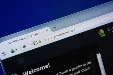 Ryazan, Rusya - 09 Eylül 2018: Oyun muz ana web sitesi Pc, url - Gamebanana.com görüntüleme.