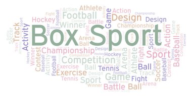 Spor kelime bulutu kutu. Yalnızca metin ile yapılan.