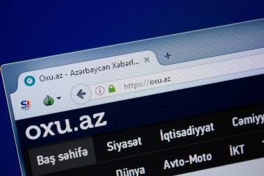 Ryazan, Rusya - 09 Eylül 2018: Oxu ana web sitesi Pc, url - Oxu.az görüntüleme.