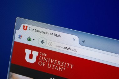 Ryazan, Rusya - 09 Eylül 2018: Utah ana web sitesi Pc, url - Utah.edu görüntüleme.