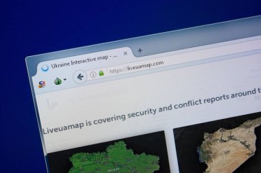 Ryazan, Rusya - 09 Eylül 2018: Ana canlı Ua harita Web sitesi Pc, url - Liveuamap.com görüntüleme.