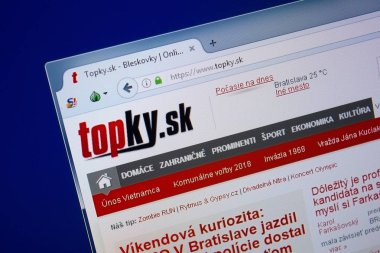 Ryazan, Rusya - 09 Eylül 2018: Üst ana Ky Web sitesi Pc, url - Topky.sk görüntüleme.