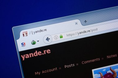 Ryazan, Rusya - 09 Eylül 2018: Yande ana web sitesi Pc, url - Yande.re görüntüleme.