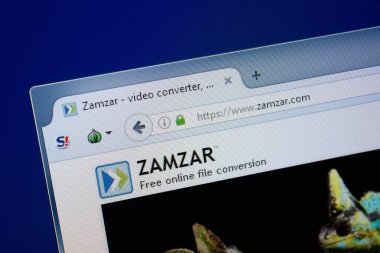 Ryazan, Rusya - 09 Eylül 2018: Zamzar ana web sitesi Pc, url - Zamzar.com görüntüleme.