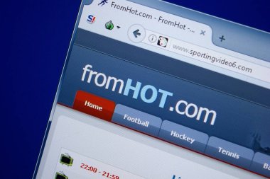 Ryazan, Rusya - 09 Eylül 2018: Spor Video6 ana web sitesi Pc, url - Sportingvideo6.com görüntüleme.