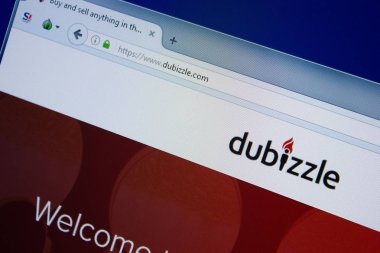 Ryazan, Rusya - 09 Eylül 2018: Dubizzle ana web sitesi Pc, url - Dubizzle.com görüntüleme.