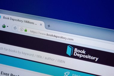 Ryazan, Rusya - 09 Eylül 2018: Kitap deposu ana web sitesi Pc, url - Bookdepository görüntüleme.