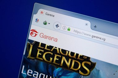 Ryazan, Rusya - 09 Eylül 2018: Garena ana web sitesi Pc, url - Garena.sg görüntüleme.
