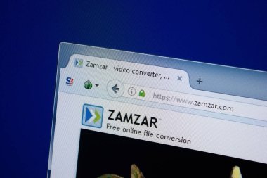 Ryazan, Rusya - 09 Eylül 2018: Zamzar ana web sitesi Pc, url - Zamzar.com görüntüleme.