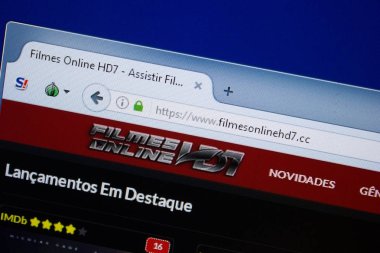 Ryazan, Rusya - 09 Eylül 2018: Ana Filmes Online Hd7 Web sitesi Pc, url - Filmesonlinehd7.cc görüntüleme.