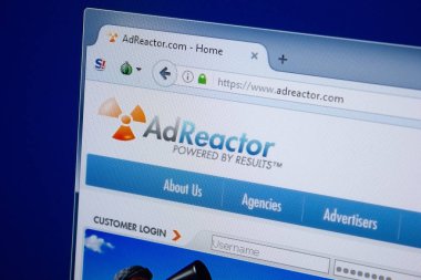 Ryazan, Rusya - 09 Eylül 2018: Reklam reaktör ana web sitesi Pc, url - Adreactor.com görüntüleme.