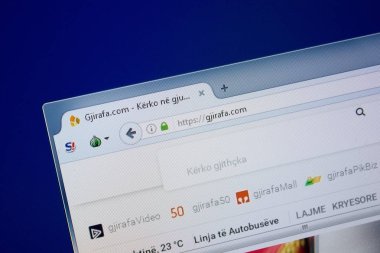 Ryazan, Rusya - 09 Eylül 2018: Gjirafa ana web sitesi Pc, url - Gjirafa.com görüntüleme.
