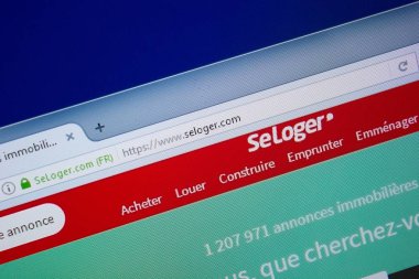Ryazan, Rusya - 09 Eylül 2018: Seloger ana web sitesi Pc, url - Seloger.com görüntüleme.