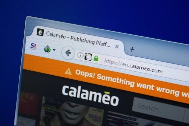 Ryazan, Rusya - 09 Eylül 2018: Calameo ana web sitesi Pc, url - Calameo.com görüntüleme.