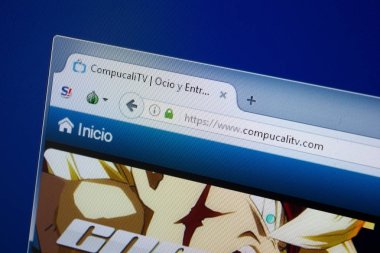 Ryazan, Rusya - 09 Eylül 2018: Compucali Tv ana web sitesi Pc, url - Compucalitv.com görüntüleme.