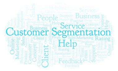 Müşteri Segmentasyonu kelime bulutu. Yalnızca metin ile yapılan.
