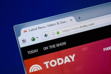 Ryazan, Rusya - 09 Eylül 2018: Pc, url - Today.com ekranda bugün ana web sitesi.