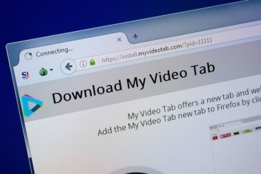 Ryazan, Rusya - 09 Eylül 2018: My Video sekmesini ana web sitesi Pc, url - Myvideotab.com görüntüleme.