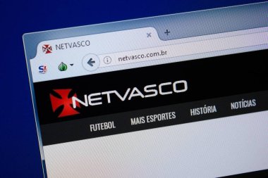 Ryazan, Rusya - 09 Eylül 2018: Net Vasco ana web sitesi Pc, url - Netvasco.com.br görüntüleme.
