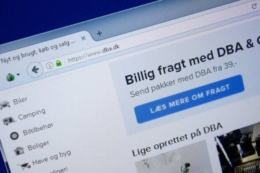 Ryazan, Rusya - 09 Eylül 2018: Dba ana web sitesi Pc, url - Dba.dk görüntüleme.