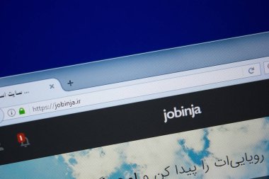 Ryazan, Rusya - 09 Eylül 2018: Jobinja ana web sitesi Pc, url - Jobinja.ir görüntüleme.