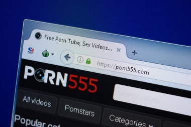 Ryazan, Rusya - 09 Eylül 2018: Porn555 ana web sitesi Pc, url - Porn555.com görüntüleme.