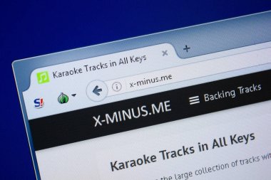 Ryazan, Rusya - 09 Eylül 2018: Ana X-eksi Web sitesi Pc, url - X-minus.me görüntüleme.