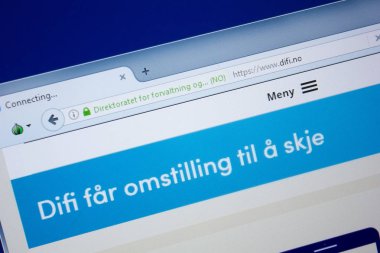 Ryazan, Rusya - 09 Eylül 2018: Difi ana web sitesi Pc, url - Difi.no görüntüleme.