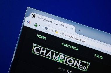 Ryazan, Rusya - 09 Eylül 2018: Şampiyon ana web sitesi Pc, url - Champion.gg görüntüleme.