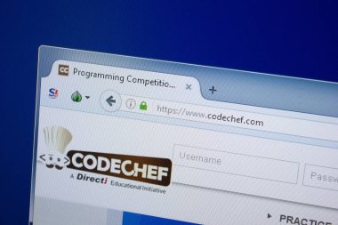 Ryazan, Rusya - 09 Eylül 2018: Kod Şef ana web sitesi Pc, url - Codechef.com görüntüleme.