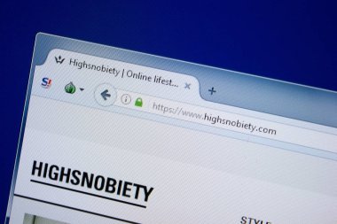 Ryazan, Rusya - 09 Eylül 2018: Highsnobiety ana web sitesi Pc, url - Highsnobiety.com görüntüleme.