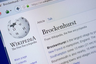 Ryazan, Rusya Federasyonu - 09 Eylül 2018 - Vikipedi sayfa hakkında Brockenhurst Pc ekranda