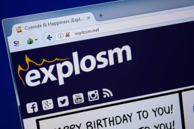 Ryazan, Rusya - 09 Eylül 2018: Explosm ana web sitesi Pc, url - Explosm.net görüntüleme.