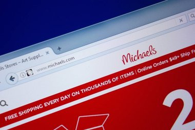 Ryazan, Rusya - 09 Eylül 2018: Michaels ana web sitesi Pc, url - Michaels.com görüntüleme.