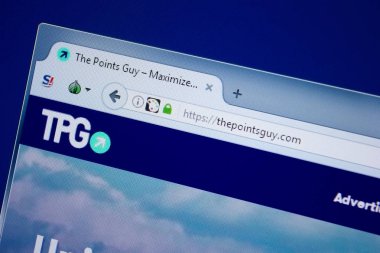 Ryazan, Rusya - 09 Eylül 2018: Ana noktaları adam web Pc, url - Thepointsguy.com görüntüleme.