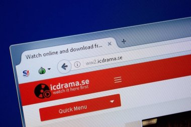 Ryazan, Rusya - 09 Eylül 2018: Icdrama ana web sitesi Pc, url - Icdrama.se görüntüleme.
