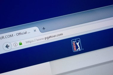 Ryazan, Rusya - 09 Eylül 2018: Ana Pga Tur İnternet Pc, url - Pgatour.com görüntüleme.