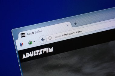 Ryazan, Rusya - 09 Eylül 2018: Web sitesi ana sayfasını, Adult Swim Pc, url - Adultswim.com görüntüleme.