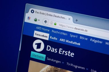 Ryazan, Rusya - 09 Eylül 2018: Daserste ana web sitesi Pc, url - Daserste.de görüntüleme.