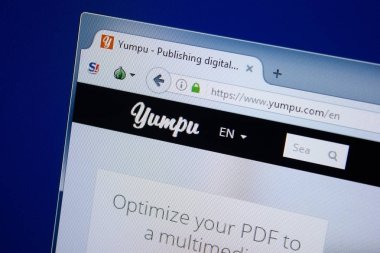 Ryazan, Rusya - 09 Eylül 2018: Yumpu ana web sitesi Pc, url - Yumpu.com görüntüleme.