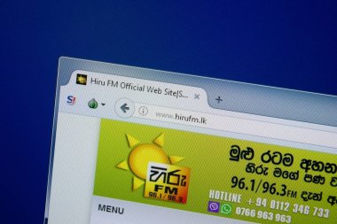 Ryazan, Rusya - 09 Eylül 2018: Hiru Fm ana web sitesi Pc, url - Hirufm.lk görüntüleme.