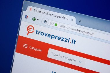 Ryazan, Rusya - 09 Eylül 2018: Trovaprezzi ana web sitesi Pc, url - Trovaprezzi.it görüntüleme.