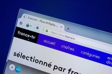 Ryazan, Rusya - 09 Eylül 2018: Fransa ana web sitesi Pc, url - France.tv görüntüleme.