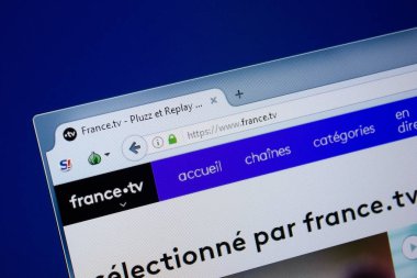 Ryazan, Rusya - 09 Eylül 2018: Fransa ana web sitesi Pc, url - France.tv görüntüleme.