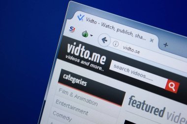 Ryazan, Rusya - 09 Eylül 2018: Vidto ana web sitesi Pc, url - Vidto.se görüntüleme.