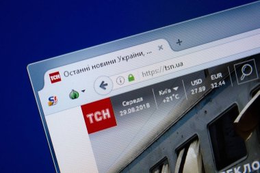 Ryazan, Rusya - 09 Eylül 2018: Tsn ana web sitesi Pc, url - Tsn.ua görüntüleme.