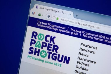 Ryazan, Rusya - 09 Eylül 2018: Rock kağıt Shotgun ana web sitesi Pc, url - Rockpapershotgun.com görüntüleme.