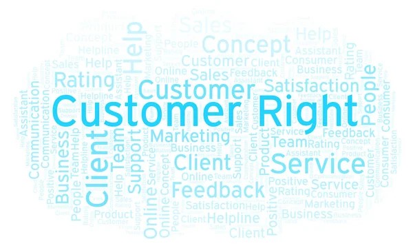 Customer Right Word Cloud Made Text Only — Stock Photo, Image